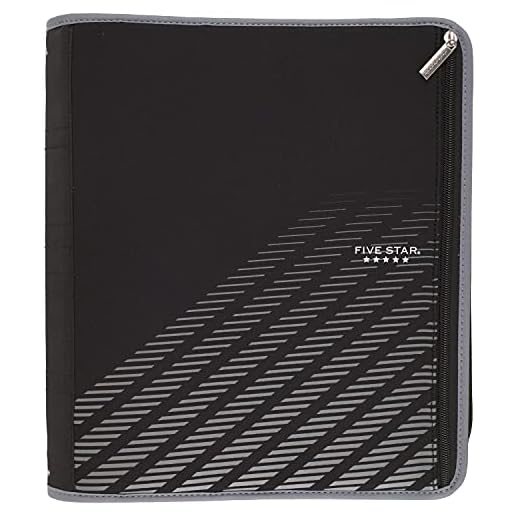 Five Star Zipper Binder, 2 Inch 3 Ring Binder, Xpanz, Gray Lines (29040Hx9)