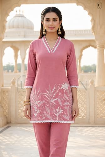 Image of SUNDARTA Women's Rayon Slub Kurta Set | Solid Straight Kurta with Pant | Elegant Ethnic Wear for Office, Casual & Festive Use