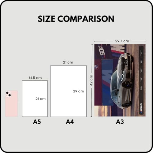 Funk You Store BMW M340i POSTER | A3 Size (42 x 30 cm) | BMW Poster for Wall | Sportscar Car Poster | For Home Decoration, Bedroom, Living Room, Home Office Decoration | Double Tape Included