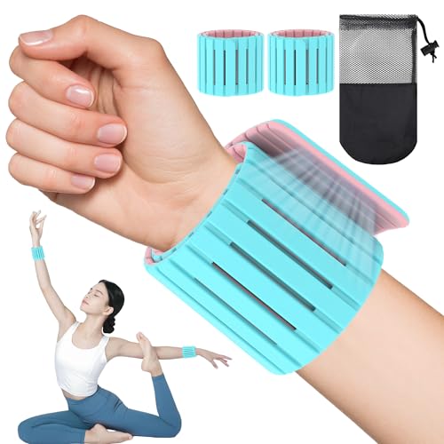 Pesas de tobillo y muñeca para mujeres y hombres, paquete de 2 (una sola pieza de 1 libra) de silicona apilable magnética, diseño magnético de doble cara ultrafino ajustable, con bloques de acero para