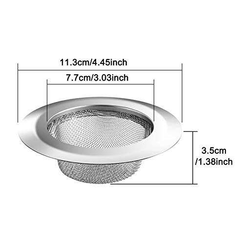 2Pcs Kitchen Sink Strainer,Stainless Steel Drain Filter Strainer With Lid,4.45" Large Wide Rim Anti Clogging Mesh Drain Strainer,Drain Cove R For Most Bathroom Kitchen Sinks Drain #TOP1
