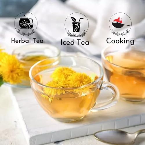 Hayaku- Dandelion Flower- Dandelion Flower Tea 30g | Hand Picked Flowers | Herbal Tea, Iced Tea, Personal Care | Rich Antioxidant | Boost Immune Health | Improve Skin|30 Cups Flower Tea |