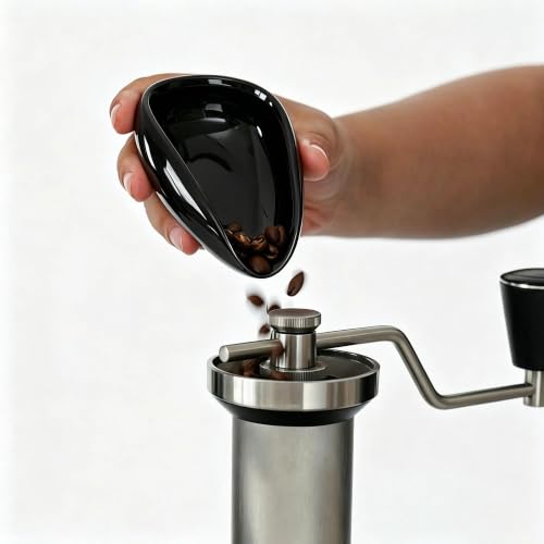 Image of watchget Ceramic Coffee Dosing Cup & Tea Storage Tray, Bright Black
