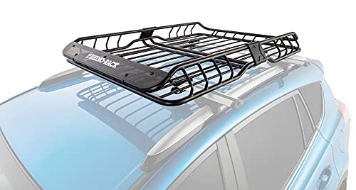 Rhino-Rack Roof Cargo Basket With Mounting Bracket For Roof Racks, Easy Use & Fitment, Heavy Duty, 2 Thru Axle Bike Carriers; For All Vehicles; 4Wd, Pick Up Trucks, Suv's, Wagon's, Sedan's; Locking #TOP1