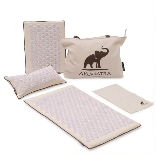 AKUMATRA ® Premium Plus - Esterilla de acupresión sostenible con cojín, con función de calor, ideal para tensiones en la espalda, estera de uñas, estera de presión de batería y aplicaciones de prensa
