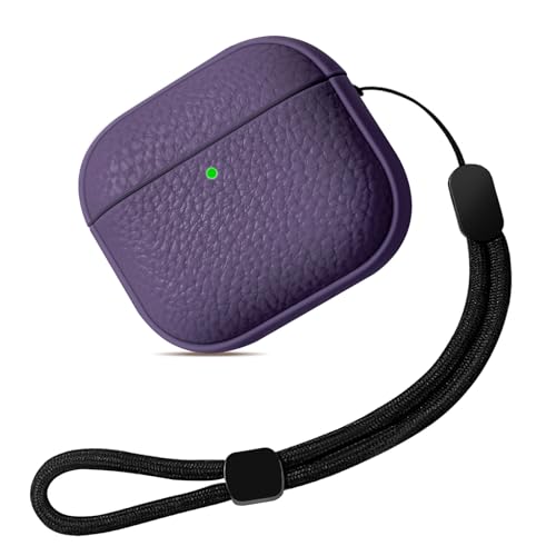 Teyomi Cover compatibile con Airpods 4, TPU Airpods 4 Cover con Cordino, Custodia Protettiva Progettazione della trama per AirPods 4 Generazione Case, Supporto ricarica wireless [Viola]