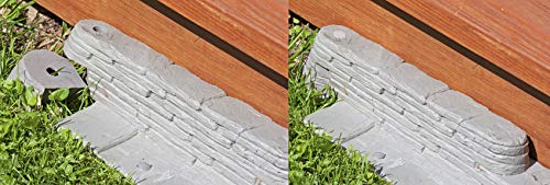 Emsco Group 2032Hd Bedrocks Trim-Free Gray, 20 Feet – Natural Stacked Slate Design Garden Lawn Edging #TOP7