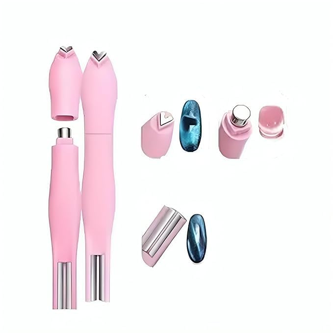 Bolt Bee 3-in-1 Magnetic Nail Art Pen Set | Cat Eye Gel Polish Magnet Tool with Heart, Round & Bar Tips | Professional Nail Design Magnet Stick for DIY Manicure & Salon Use-image-15