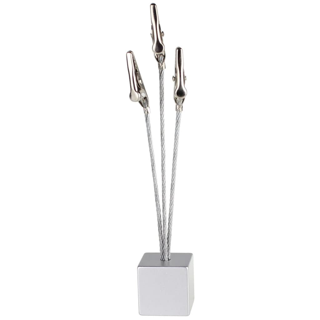 MOBYGKFY Small Cube Clip Metal Card Note Memo Scrapbook Photo Stand Message Holder