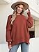 ANRABESS Women Oversized Sweaters Batwing Long Sleeve 2026 Fall Outfits Crewneck Casual Knit Side Slit Fashion Pullover Top Rust Large