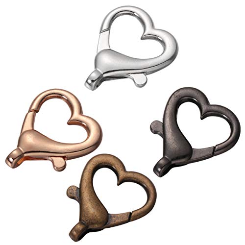 MILISTEN 40st Herz Karabinerverschluss Schlüsselanhänger Mit Karabinerverschluss Schmuckzubehör Verschluss Karabiner-armband Schwenken Verschlüsse Klein Halskette Klauenhaken Rotieren