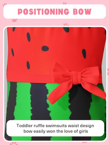 Image of Girls One Piece Swimsuits Toddler Cute Ruffle Bathing Suits Quick Dry Beach Swimwear Size 2-7 Years