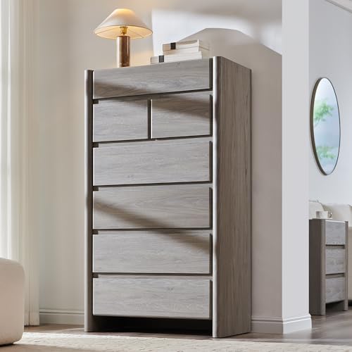 wow97e Modern 7 Drawers Dresser for Bedroom, 54.7" Tall Large