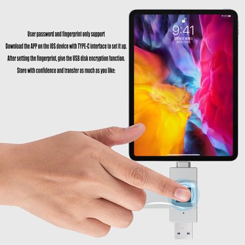 Clé USB cryptée empreinte digitale 256Go stockage sécurisé rotatif