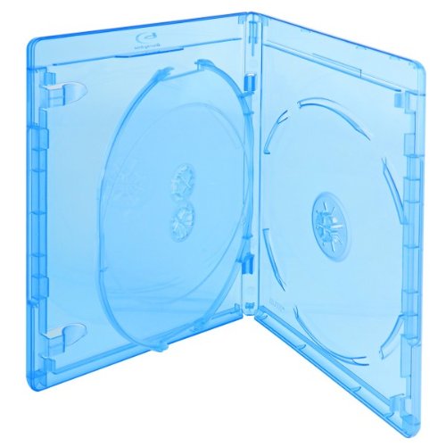 Nierle Elite Premium Custodie Blu-ray per 3 dischi, Slim 12.5 mm, Machine-pack-quality, Transparente, Blu, 30 pezzi