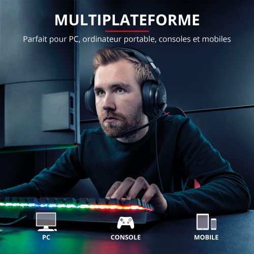 Cuffie GXT 433 Pylo con Microfono a Scomparsa, Driver da 50 mm, 3.5 mm Jack, Filo, Over Ear, per PS4, PS5, Xbox Series X, PC, Xbox One, Switch, Nero, taglia unica - Cuffia gaming - Immagine 2