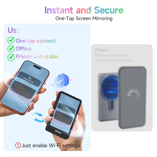 Image of SYNCO Xview Selfie Monitor Screen for iPhone 7-17 Series, Touchscreen Secure Private Wireless P2P, 4K /1080p Magnetic Back Camera Vlog Monitor with 164FT Range for YouTube TikTok Live Streaming