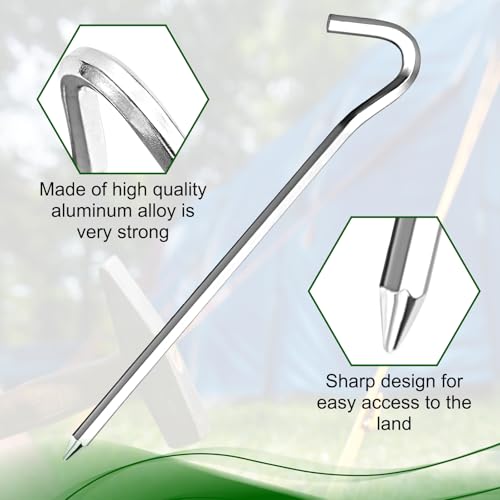 RITDVNI 20Pcs 7\" Tent Pegs Ground Stakes, Metal Stakes, Camping Peg for Pitching Camping, Camping, Outdoor Decoration