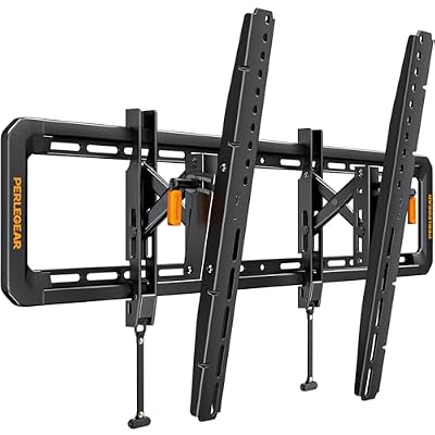 Perlegear Advanced Tilting TV Wall Mount, Pre-Assembled TV Mount for Most 42-90 inch TVs up to 150 lbs, 6-inch Arm Extension, 15° Full Tilt, Fits 24?/16? Wood Studs, Max VESA 600x400mm