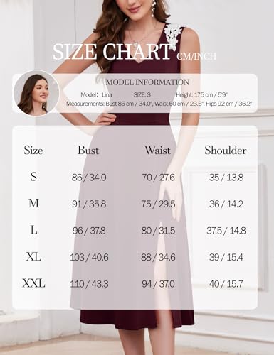 Image of Dressystar Sleeveless Cocktail Party Dress with Pocket 2025 Women V Neck Slit Tea Length Casual Dresses Work Wedding Guest