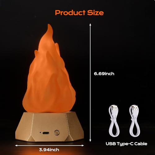 Image of BlcTec USB Rechargeable Flame Light, 72-Hour Runtime Realistic Flickering Fire Lamp, 3 Modes, IP44 Waterproof for Camping, Patio, Backyard Party, Halloween, Thanksgiving Christmas Decoration, 2 Packs