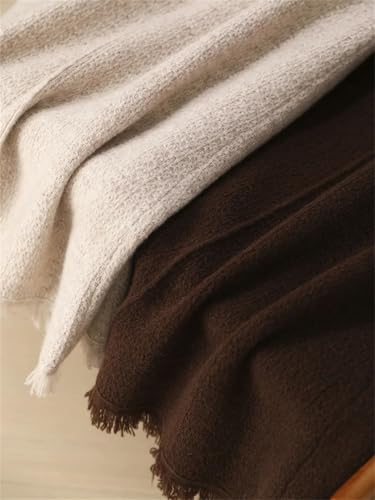 Women Winter 100% Merino Wool Skirts Knitted Tassel Straight Skirt Cashmere Office Fit Dress Light Lighttan XL2