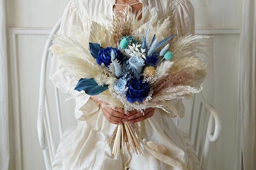 Ramo de Pasto Florido Seco Azul para Bodas y Eventos miniatura 6