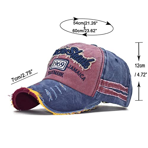 Image of 1969 Denim Washed Stylish Cap for Men Women with Brim (Fit to Head Size - Approx 54CM to 60CM)