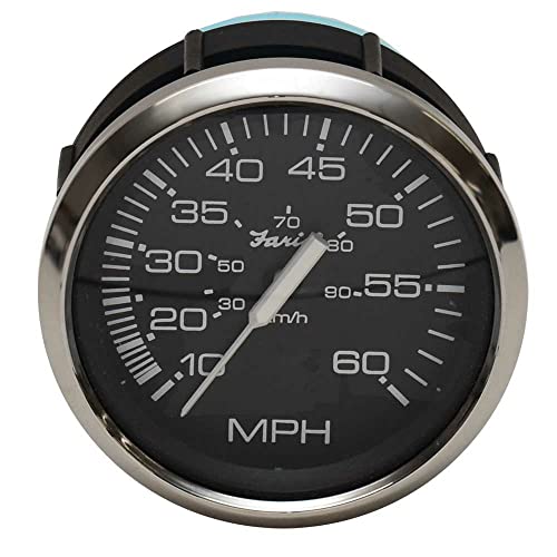 Faria Boat Speedometer Gauge SE8045A | 3 1/4 Inch Silver Black