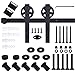 5FT/150 cm Ferrures pour porte coulissante Kit de fixation pour porte suspendue de protection de piste unique pour armoire de porte de bétail industriel (150 cm)