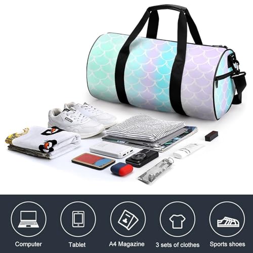 Sac de sport gym violet et écailles de poisson pour randonnée - 4