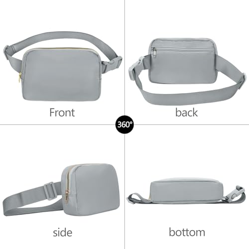 Image of VOROLO Fanny Pack For Women And Men Crossbody Bag Belt Bag Light Grey