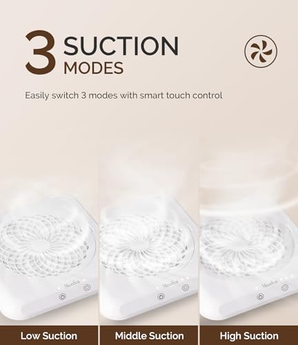 Image of MelodySusie Professional Nail Dust Collector with Max Suction Power,SProF 4500RPM Nail Vacuum Fan with 3 Suction Modes,Touch Control & 360-Degree Capture Trusted Tool for Nail Tech & Salon Use,White