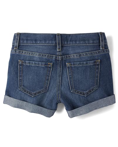 denim midi shorts