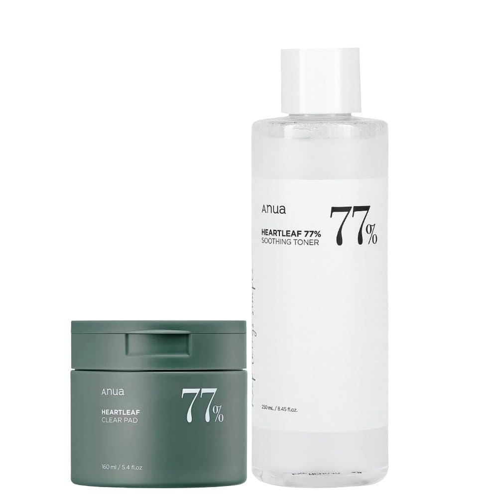 Anua DUO SET, Heartleaf 77 Toner Pads, 160ml, Anua 77% Toner, 250ml