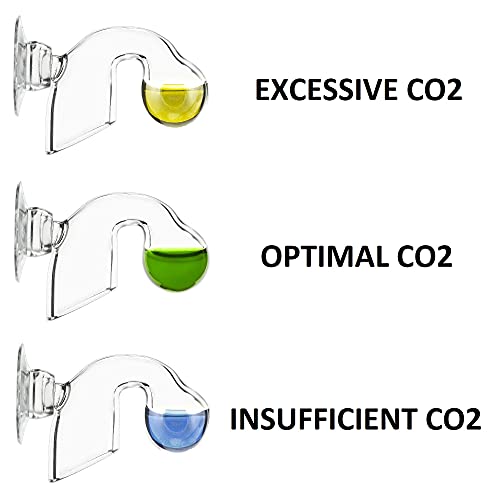 Image of Glass Nano CO2 Drop Checker with Solution for Planted Aquarium System - CO2 Concentration Monitor Set (Nano Drop Checker with Solution)