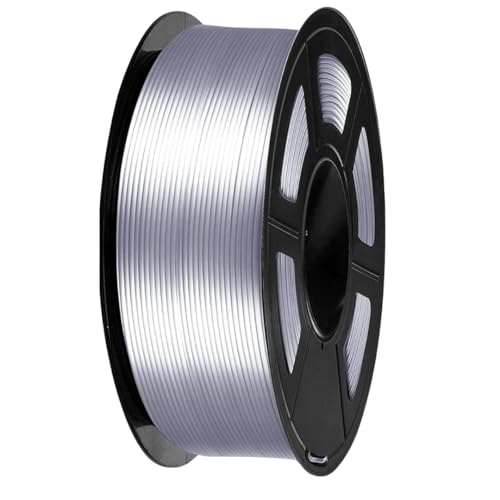Image of FiLAMONT PLA Silk Filament 1.75mm, 3D Printer Filament, Shiny Silk 1.75 PLA Filament, 1kg(2.2Lbs) /Spool (Silk Silver)