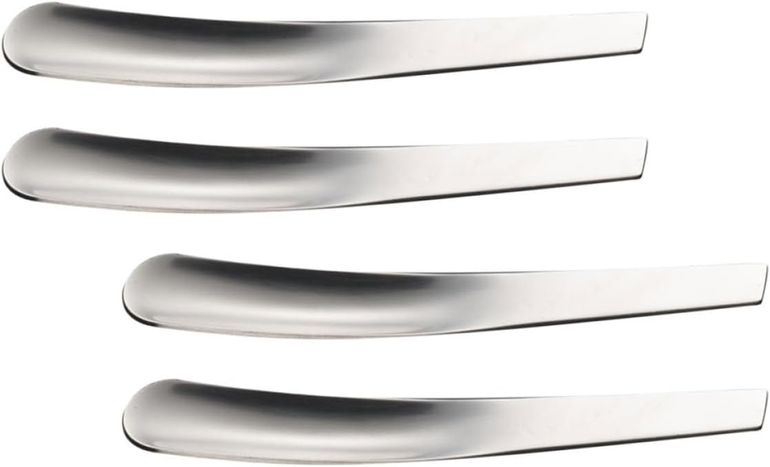 Toyvian 4pcs Stainless Steel Egg Serving Spoons 10.7x1.5cm Breakfast Coffee Stirring Spoons Food Serving Flatware Set for Kitchen and Dining