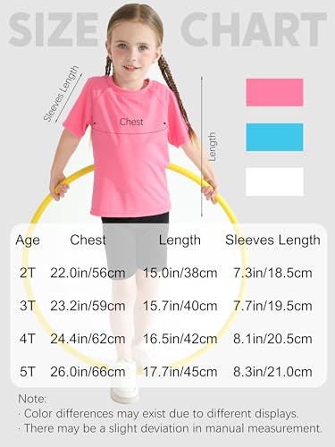 Poroka 3 Pieces Girls UPF 50+ Sun Protective Rash Guard Toddler Swim Shirt Quick Dry Toddler Girl Sports Shirt2