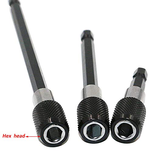 Eyech 3Pcs 1/4 Inch Hex Shank Magnetic Drill Bit Extension Quick Release Screwdriver Nut Drill Bit Holder Extension Kit Set For Impact Driver Bits -2/4/ 6 Inch Length #TOP2