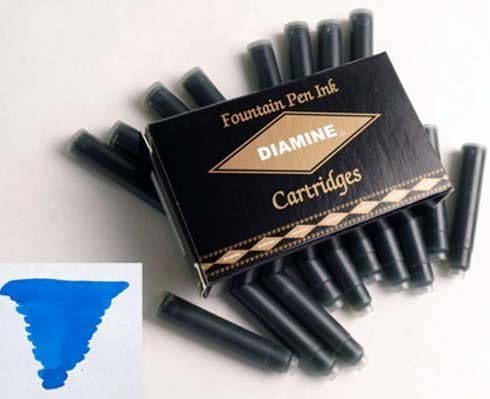 Diamine Refills Mediterranean Blue Pack of 18 Fountain Pen Cartridge - DM-8036