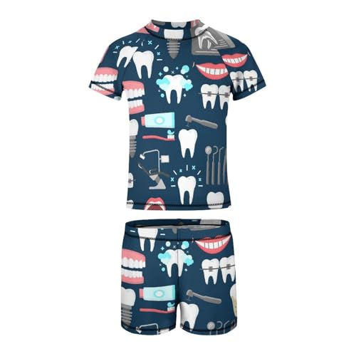 Dental Health DentalChildren's Swimsuits Boys Two Piece Suit7-9Y（120cm）4