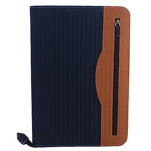 Image of Professional PU Leather Multipurpose B4 Size Front Zip Lock Design Document Holder 20 Leafs Zipper File Folder Organizer for Certificates, Marksheets, Degrees, Interview Portfolio (Brown)