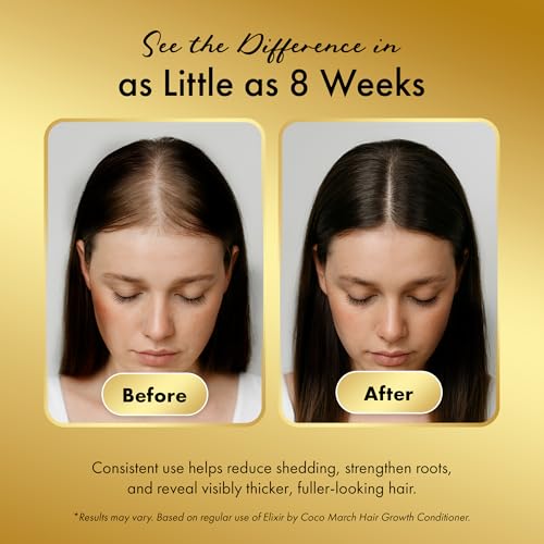 Elixir by Cocó March Hair Growth Conditioner for Women – Plant-Based, Paraben-Free, No Harsh Chemicals, Anti-Frizz Deep Conditioner for Fuller, Stronger Hair, Curly Hair Friendly, 16.9 fl oz, 500 ml