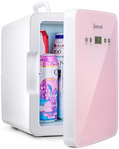 AstroAI Mini Fridge 6 Litre/8 Can Skincare Fridge for Bedroom - With Upgraded Temperature Control Panel, AC/12V DC Thermoelectric Portable Cooler and Warmer
