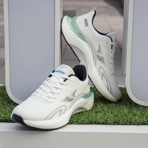 Image of Red Tape Men's Sneakers White Black Mesh Round Toe Lace-Up Easy Movement