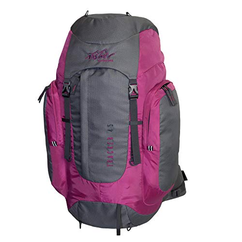 Tashev Outdoors Tracker - Mochila de senderismo (45 L, fabricada en la UE), TRACKER 45L, Lila & Grau Cover