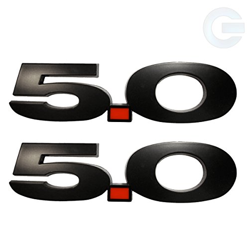 5.0 Liter Matte Black Emblems Ford Mustang F150 - Pair