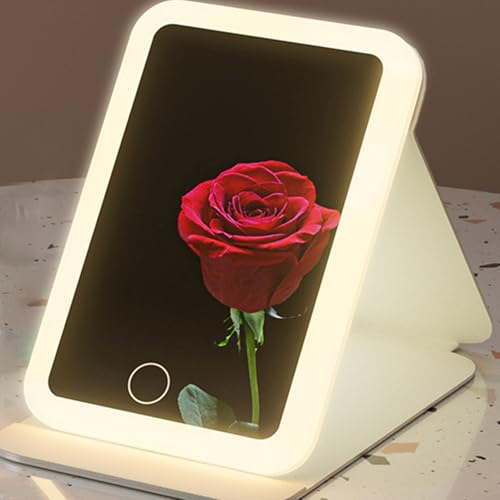 Miroir de voyage éclairé miroir de vanité de table rechargeable LED - 4