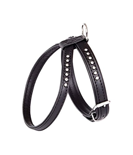 Dingo Glamour Decorative Harness with Crystals for Dogs 34-39 cm Black 13130